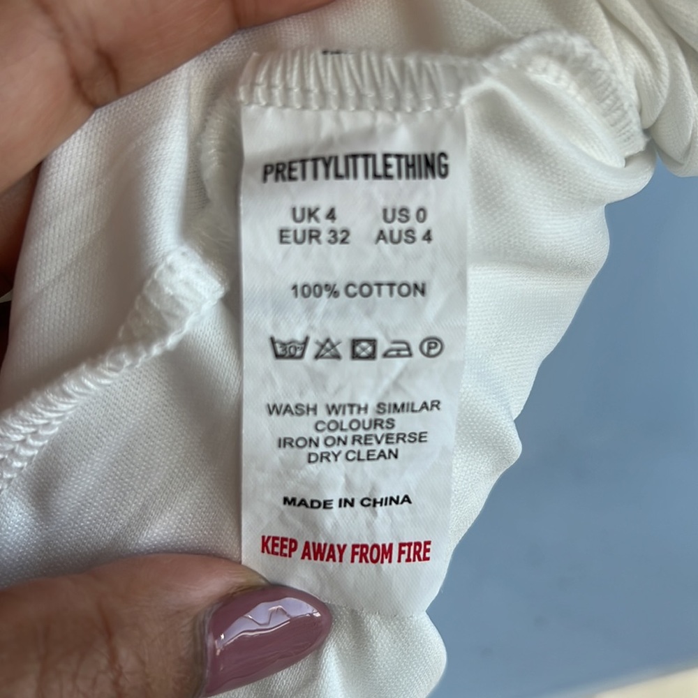 PRETTYLITTLETHING 100% Cotton White Dress - Picture 6 of 6
